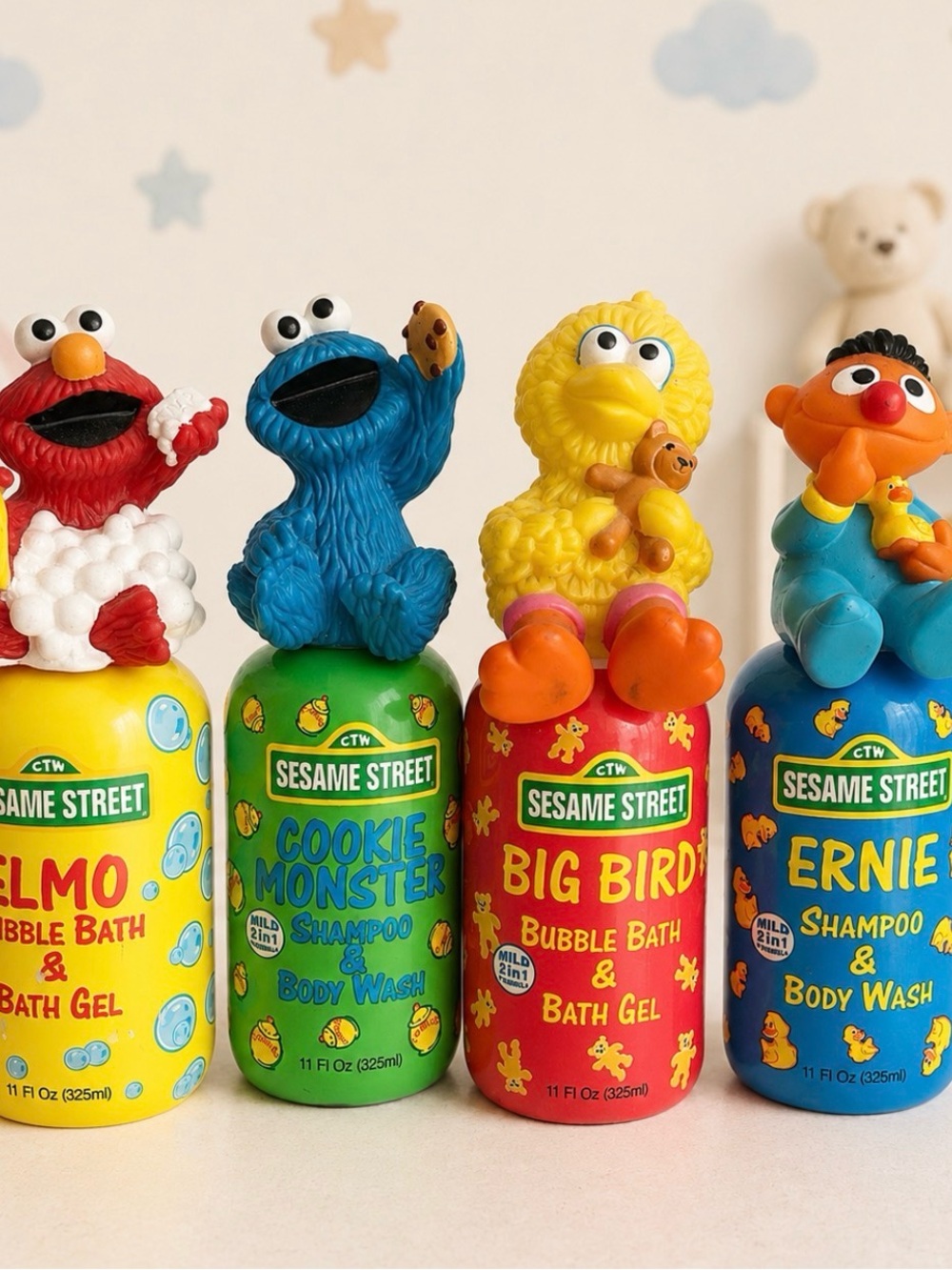 Sesame Street Bubble Bath & Shampoo Pack set vintage 1997 full bottles